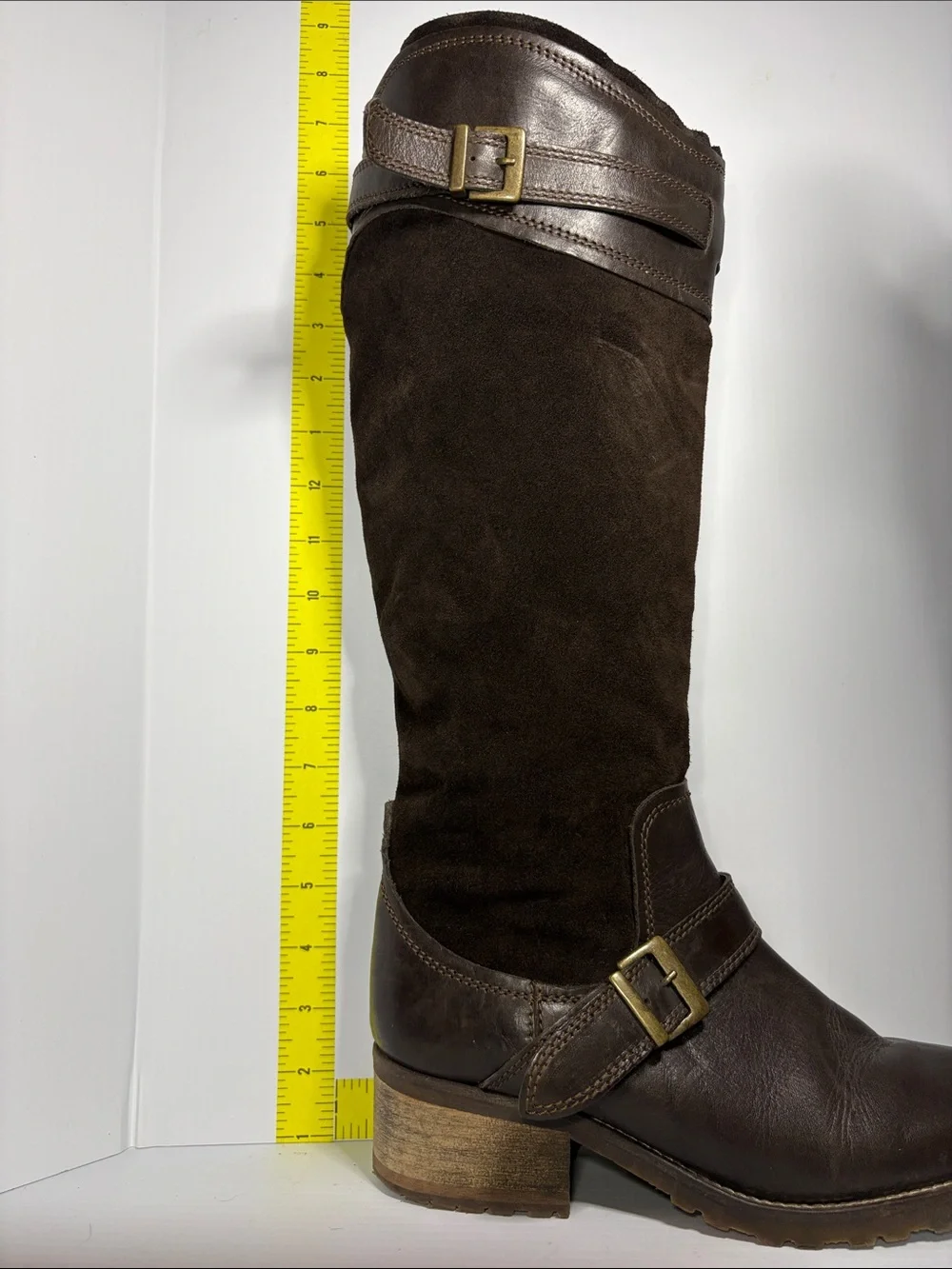 Fabianelli size 38 Women's Brown Leather & Suede Knee-High Riding Boots. Box 27